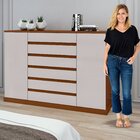 Conjunto De Guarda-roupa Casal Loop 6 Portas e Cômoda 2 Porta