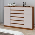 Conjunto De Guarda-roupa Casal Loop 6 Portas e Cômoda 2 Porta