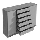 Conjunto De Guarda-roupa Casal Loop 6 Portas e Cômoda 2 Porta