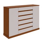 Conjunto De Guarda-roupa Casal Loop 6 Portas e Cômoda 2 Porta