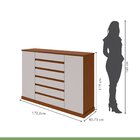 Conjunto De Guarda-roupa Casal Loop 6 Portas e Cômoda 2 Porta