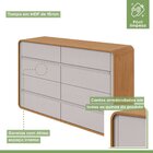 Conjunto De Guarda-roupa Casal Loop 6 Portas e Cômoda 8 Gavet