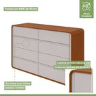 Conjunto De Guarda-roupa Casal Loop 6 Portas e Cômoda 8 Gavet