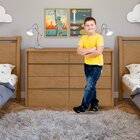 Conjunto De Guarda-roupa Casal Loop 6 Portas e Cômoda 8 Gavet