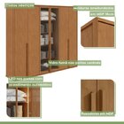 Conjunto De Guarda-roupa Casal Solaris 6 Portas Com Vidro 100