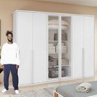 Conjunto De Guarda-roupa Casal Solaris 6 Portas Com Vidro 100