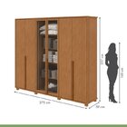 Conjunto De Guarda-roupa Casal Solaris 6 Portas Com Vidro E P