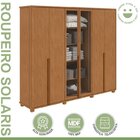 Conjunto De Guarda-roupa Casal Solaris 6 Portas Com Vidro E P