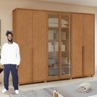 Conjunto De Guarda-roupa Casal Solaris 6 Portas Com Vidro E P