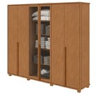 Conjunto De Guarda-roupa Casal Solaris 6 Portas Com Vidro E P