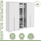 Conjunto De Guarda-roupa Casal Solaris 6 Portas Com Vidro E P