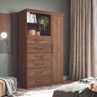 Conjunto De Guarda Roupa E Armário Ártico Jatobá Areia