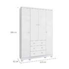 Conjunto De Guarda-roupa Junior Com Berço Uli 4 Pt 3 Gv Branco