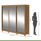 Conjunto De Guarda-roupa Saion Plus Super Glass Com Pés e Côm