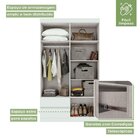 Conjunto De Guarda-roupa Solteiro 4 Portas 2 Gavetas Zeus e C