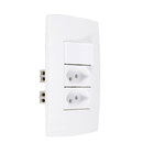 Conjunto de Interruptor e Tomada 10A Branco Lille Lexman