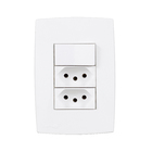 Conjunto de Interruptor e Tomada 10A Branco Lille Lexman