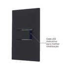 Conjunto de Interruptor Simples 10A 4X2 Preto Pial Plus+ Legrand