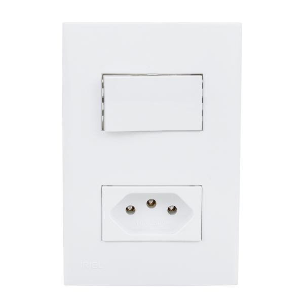 Conjunto de Interruptor Simples 10A Branco Impéria Iriel