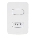Conjunto de Interruptor Simples com Tomada 10A 4x2 Branco Gracia