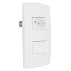 Conjunto de Interruptor Simples com Tomada Energia 10A Branco Lille Lexman