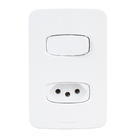Conjunto de Interruptor Simples com Tomada 20A 4X2 Branco Gracia