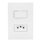 Conjunto de Interruptor Simples com Tomada Branco S35 Simon