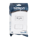 Conjunto de Interruptor Simples com Tomada Branco S35 Simon