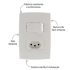 Conjunto de Interruptor Simples com Tomada Energia 10A Branco Lille Lexman