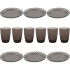 Conjunto De Jantar 12 Peças Jogo Copos Pratos Mesa Cozinha -