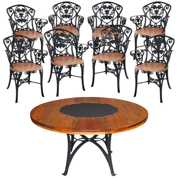 Conjunto De Jantar Mesa 1,60m Madeira Giratória 8 Cadeiras Ma