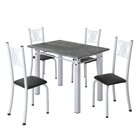 Conjunto De Jantar Mesa 100x60cm Tampo De Granito Topázio Com