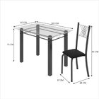 Conjunto De Jantar Mesa 100x60cm Tampo De Vidro Incolor Com 4