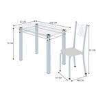 Conjunto De Jantar Mesa 100x60cm Tampo De Vidro Incolor Com 4