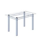 Conjunto De Jantar Mesa 120x75cm Tampo De Vidro Incolor Com 4