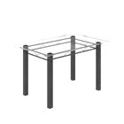 Conjunto De Jantar Mesa 120x75cm Tampo De Vidro Incolor Com 4
