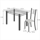 Conjunto De Jantar Mesa 120x75cm Tampo De Vidro Incolor Com 4