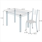 Conjunto De Jantar Mesa 120x75cm Tampo De Vidro Incolor Com 4