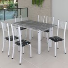 Conjunto De Jantar Mesa 140x75cm Tampo De Granito Topázio Com