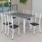 Conjunto De Jantar Mesa 140x75cm Tampo De Granito Topázio Com