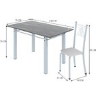 Conjunto De Jantar Mesa 140x75cm Tampo De Granito Topázio Com