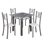 Conjunto De Jantar Mesa 70x70cm Tampo De Granito Topázio Com