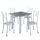 Conjunto De Jantar Mesa 70x70cm Tampo De Granito Topázio Com