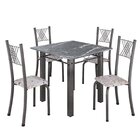 Conjunto De Jantar Mesa 70x70cm Tampo De Granito Topázio Com