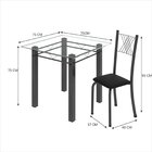 Conjunto De Jantar Mesa 75x75cm Tampo De Vidro Incolor Com 4