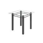 Conjunto De Jantar Mesa 75x75cm Tampo De Vidro Incolor Com 4