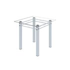 Conjunto De Jantar Mesa 75x75cm Tampo De Vidro Incolor Com 4