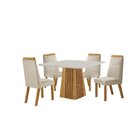 Conjunto De Jantar Mesa Áustria 0,90x0,90 Tampo Mdf/vidro Com
