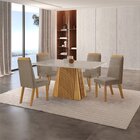 Conjunto De Jantar Mesa Áustria 120cmx80cm Tampo Mdf/vidro Co