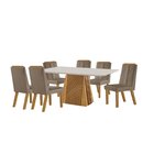 Conjunto De Jantar Mesa Áustria 160cm X 80cm Tampo Mdf/vidro